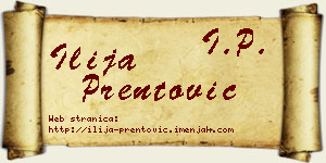 Ilija Prentović vizit kartica
